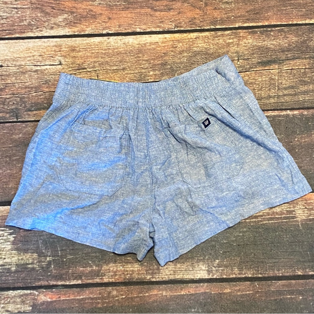 New with Tags GAP Women's Light Blue Chambray Linen-Blend Shorts Size Medium - Picture 4 of 10